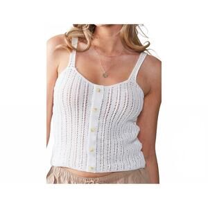 NEW TREND:NOTES crochet tank top in ivory